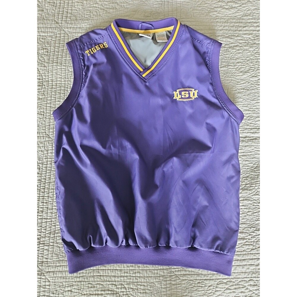 Vintage Red Oak Sportswear Men’s LSU Tigers Windbreaker Vest Large Purple